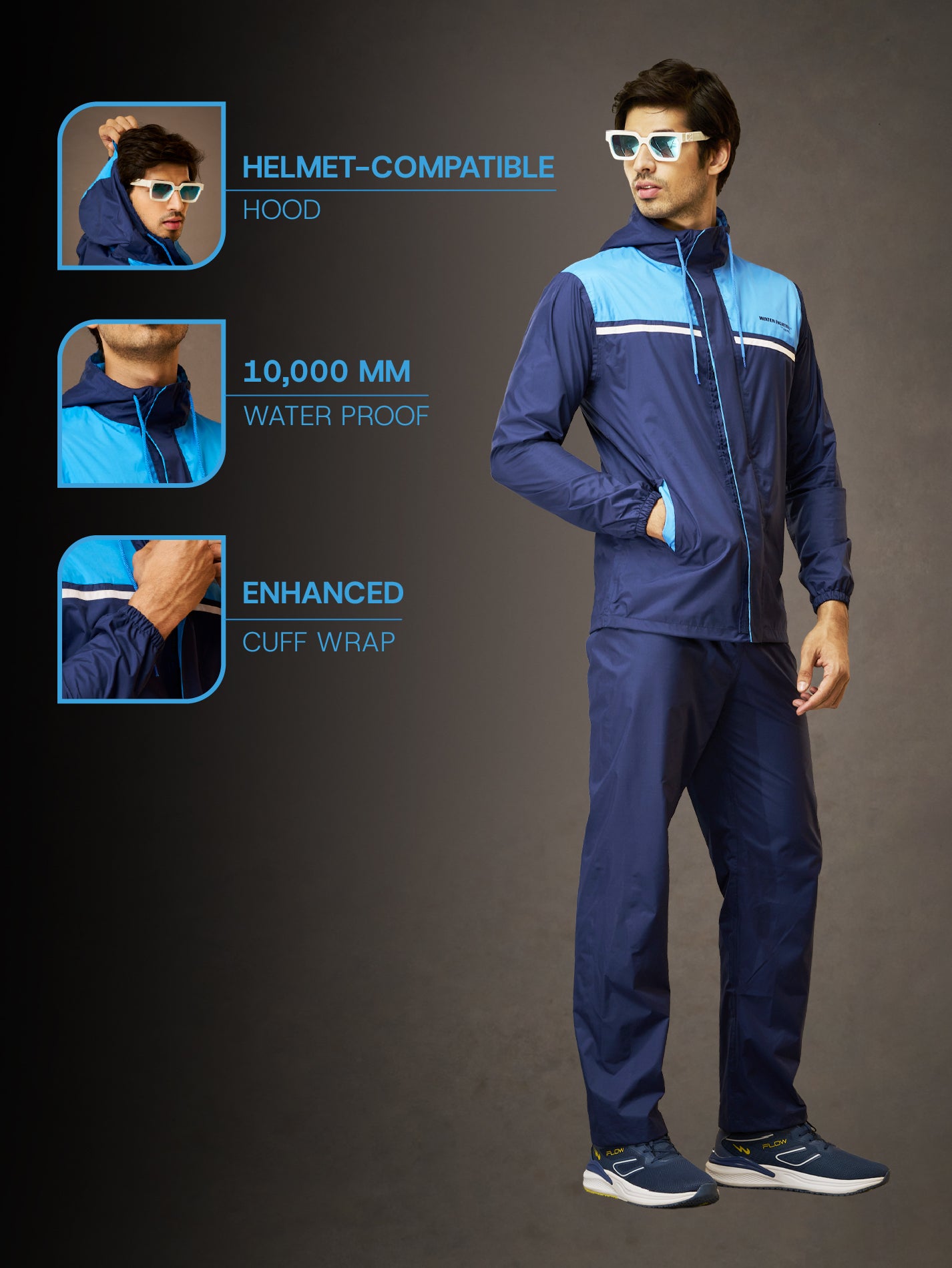 Zeel Trek Gear Blue Hues Rainwear - AZ06