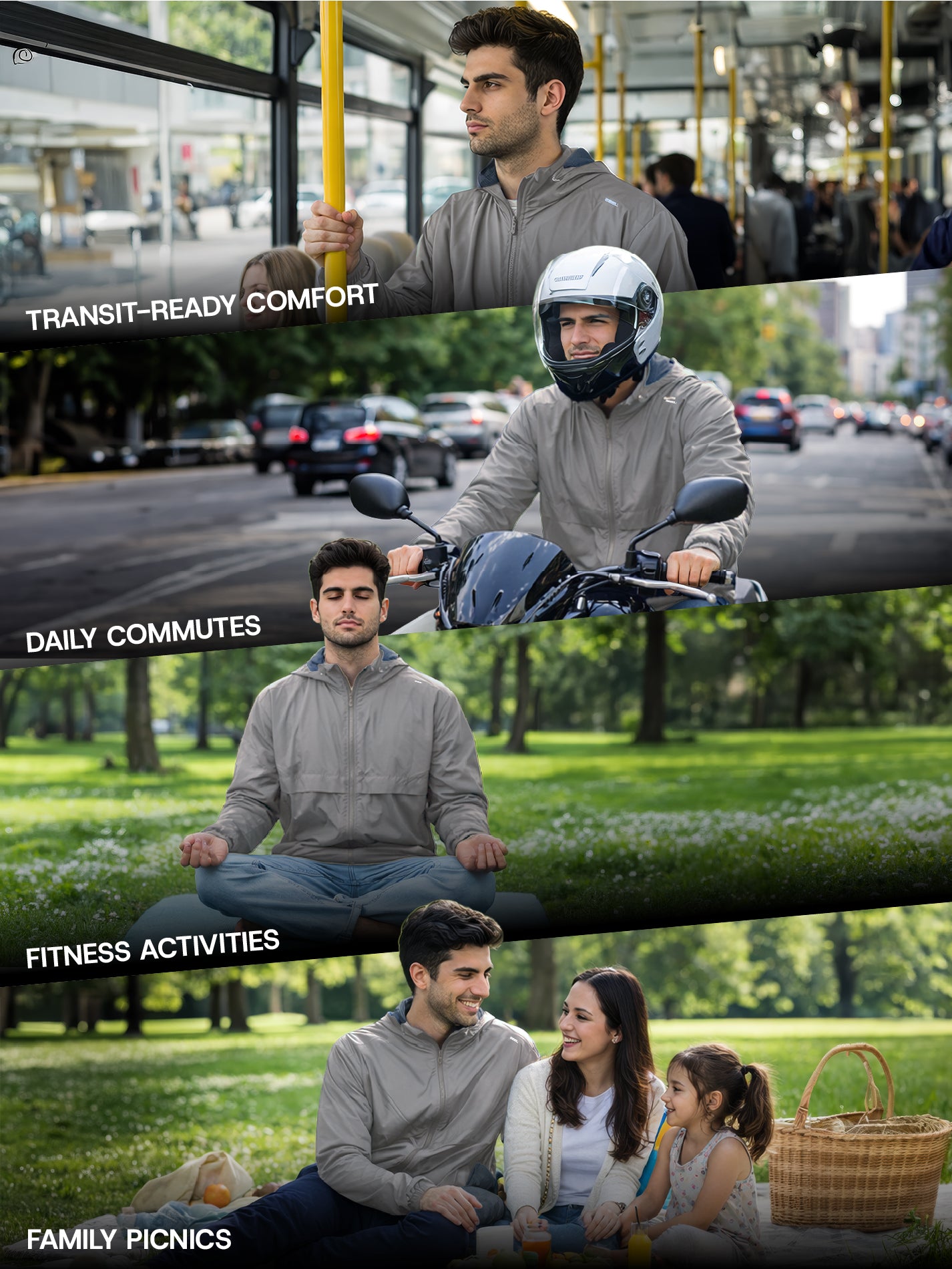 Sun Jacket AirDrive™ M  WITH FAN - SILVER GREY