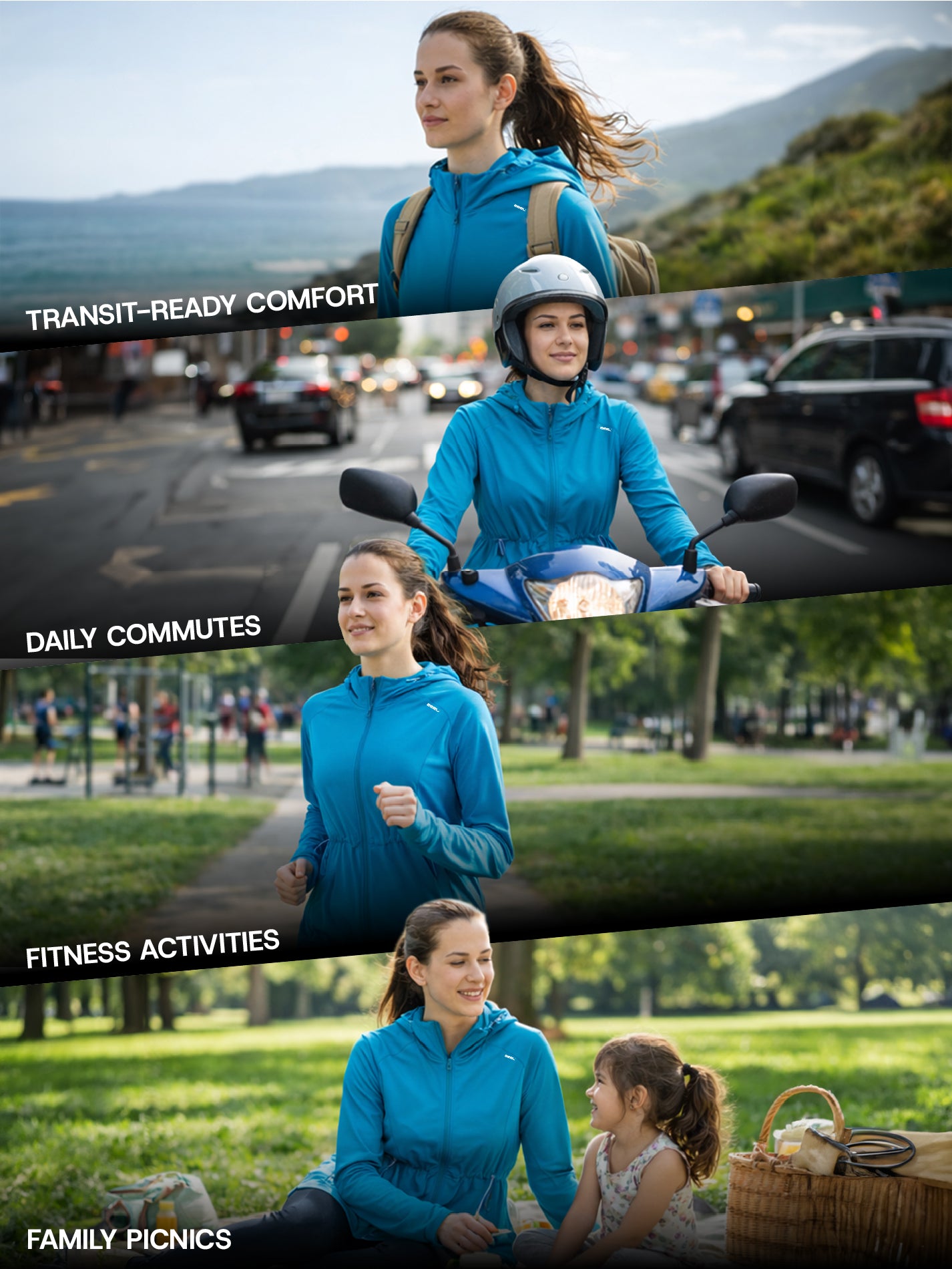 Women's Peacock Blue Full Length Sun Jacket | AirWeave™