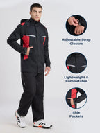 EJS502- ZEEL Premium Black - Red Men Rainsuit - Zeelretail