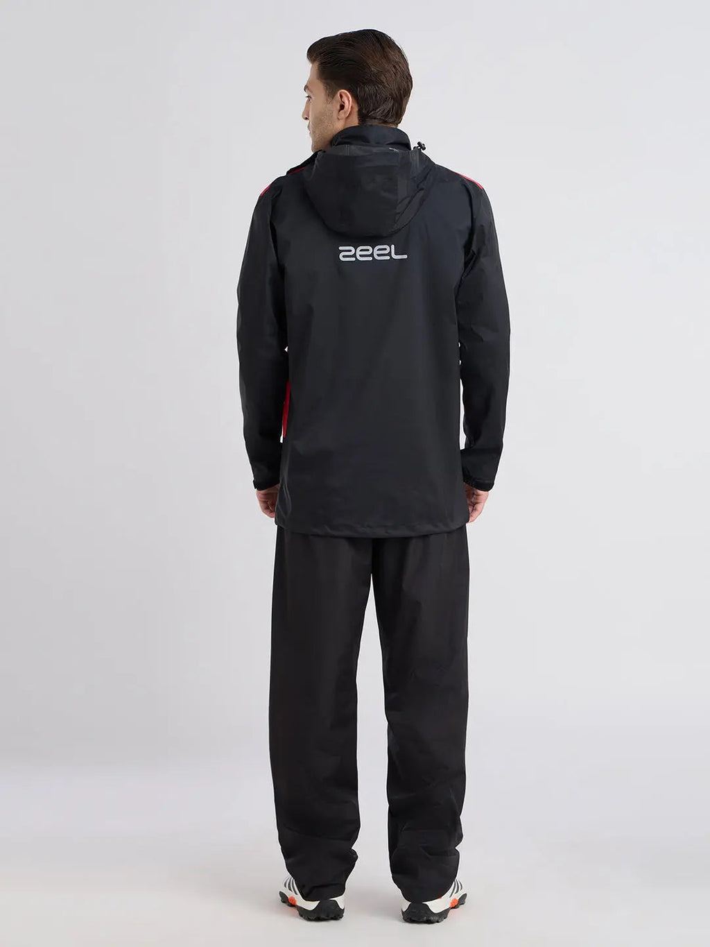 EJS502- ZEEL Premium Black - Red Men Rainsuit - Zeelretail