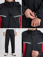 EJS502- ZEEL Premium Black - Red Men Rainsuit - Zeelretail
