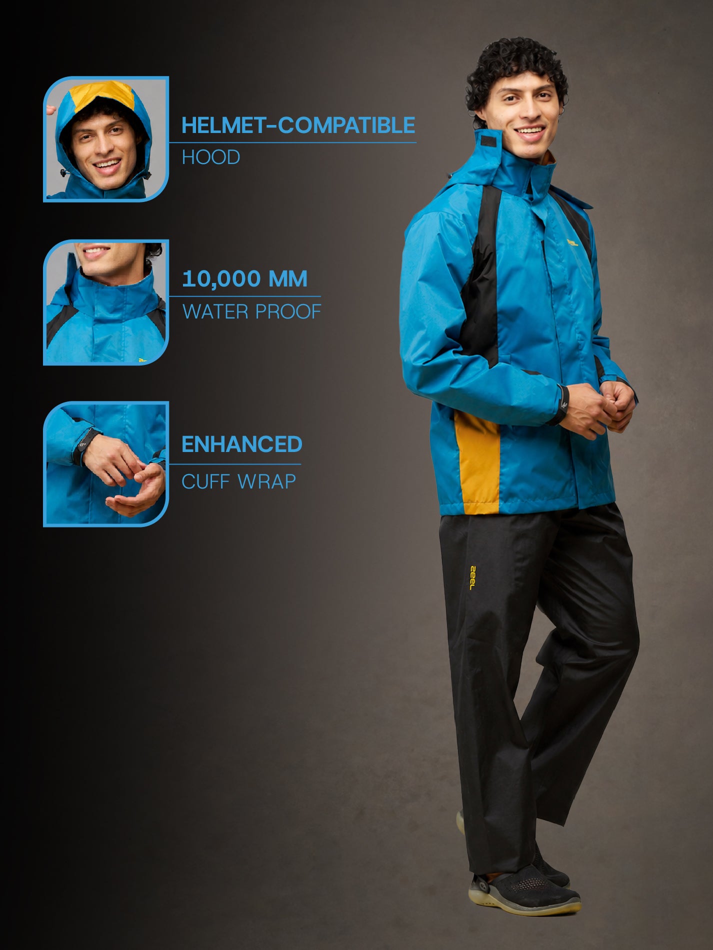 Zeel Blue Thunder waterproof Rainsuit