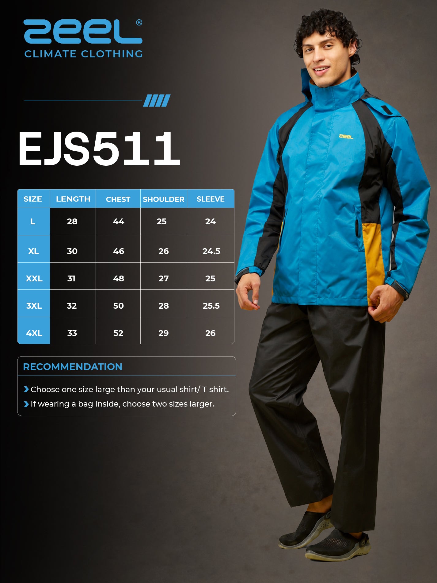 Zeel Blue Thunder waterproof Rainsuit