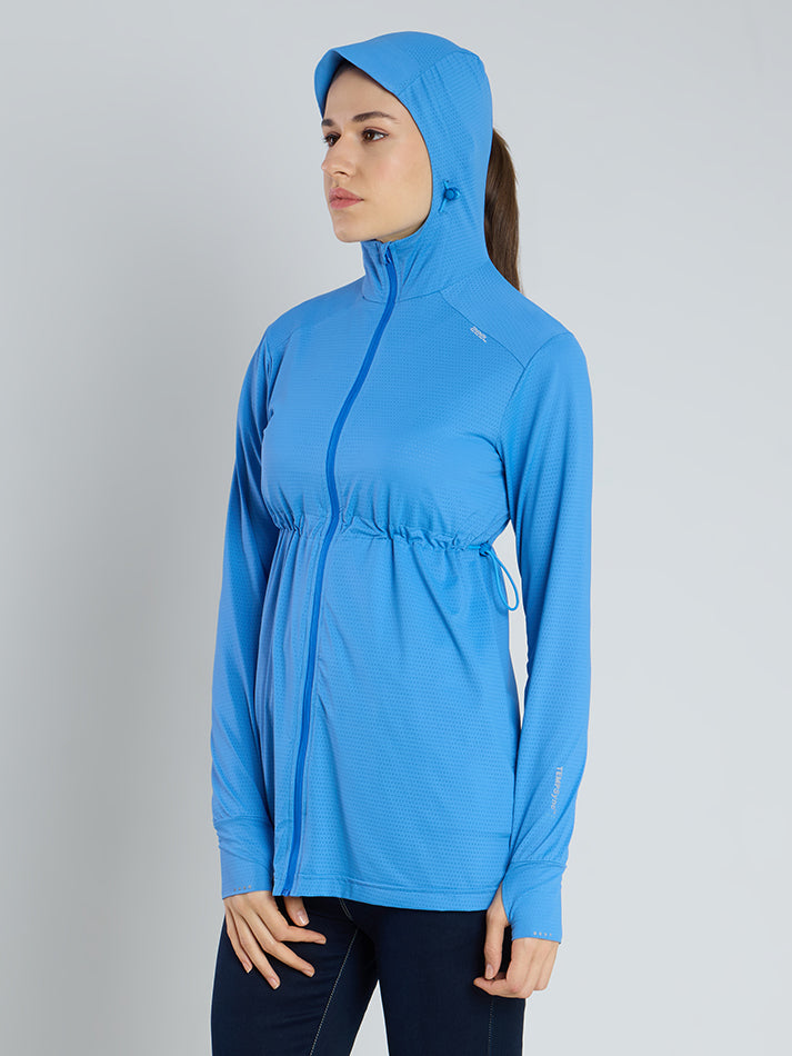 Women's Light Blue Full Length Sun Jacket | AirWeave™