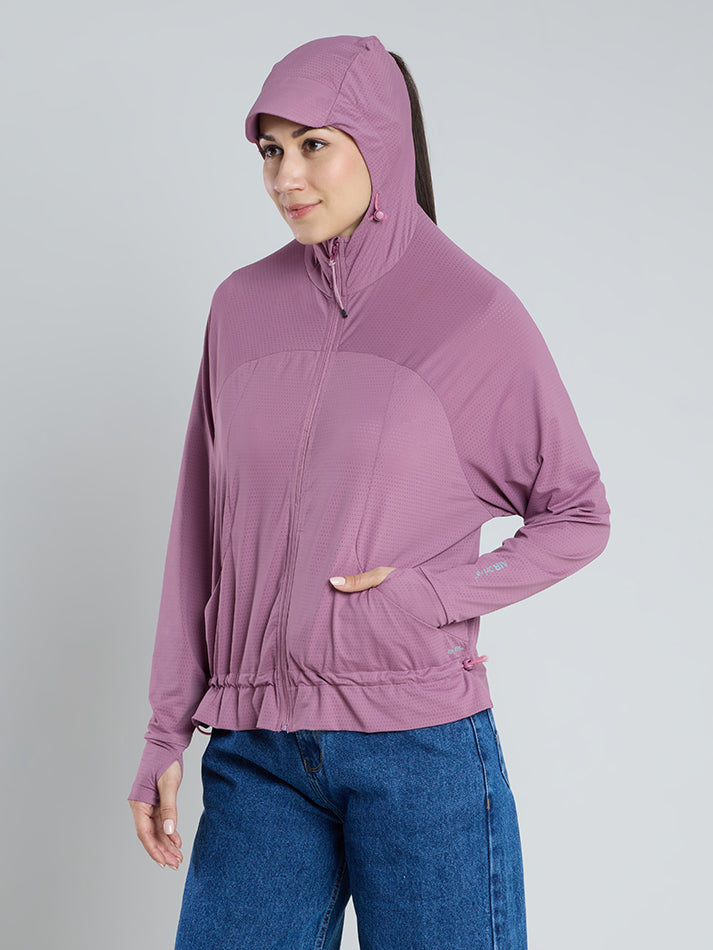 Women's Deep Purple Crop Top Sun Jacket | AirWeave™