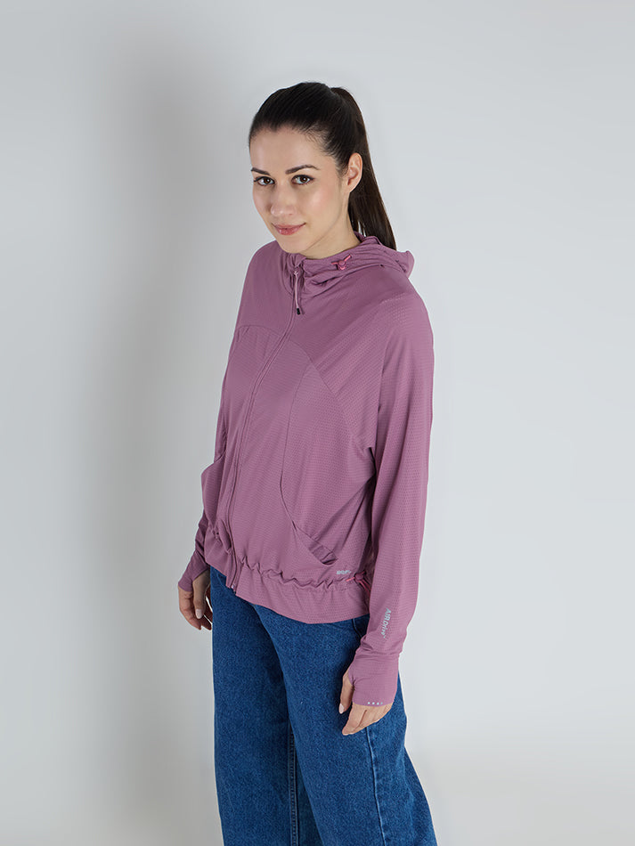 Women's Deep Purple Crop Top Sun Jacket | AirWeave™
