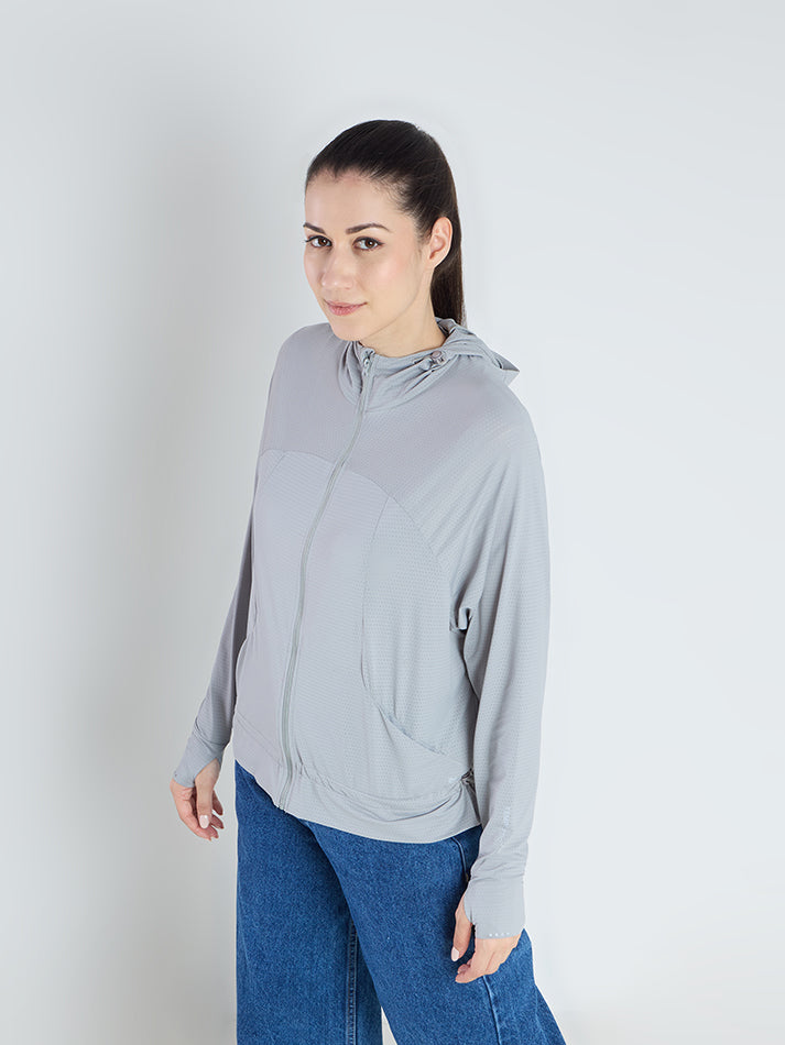 Sun Jacket AirWeave™ F Croptop - LIGHT GREY