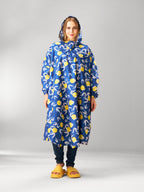 Self-Packable Blue Fabric Rain Poncho - Zeelretail
