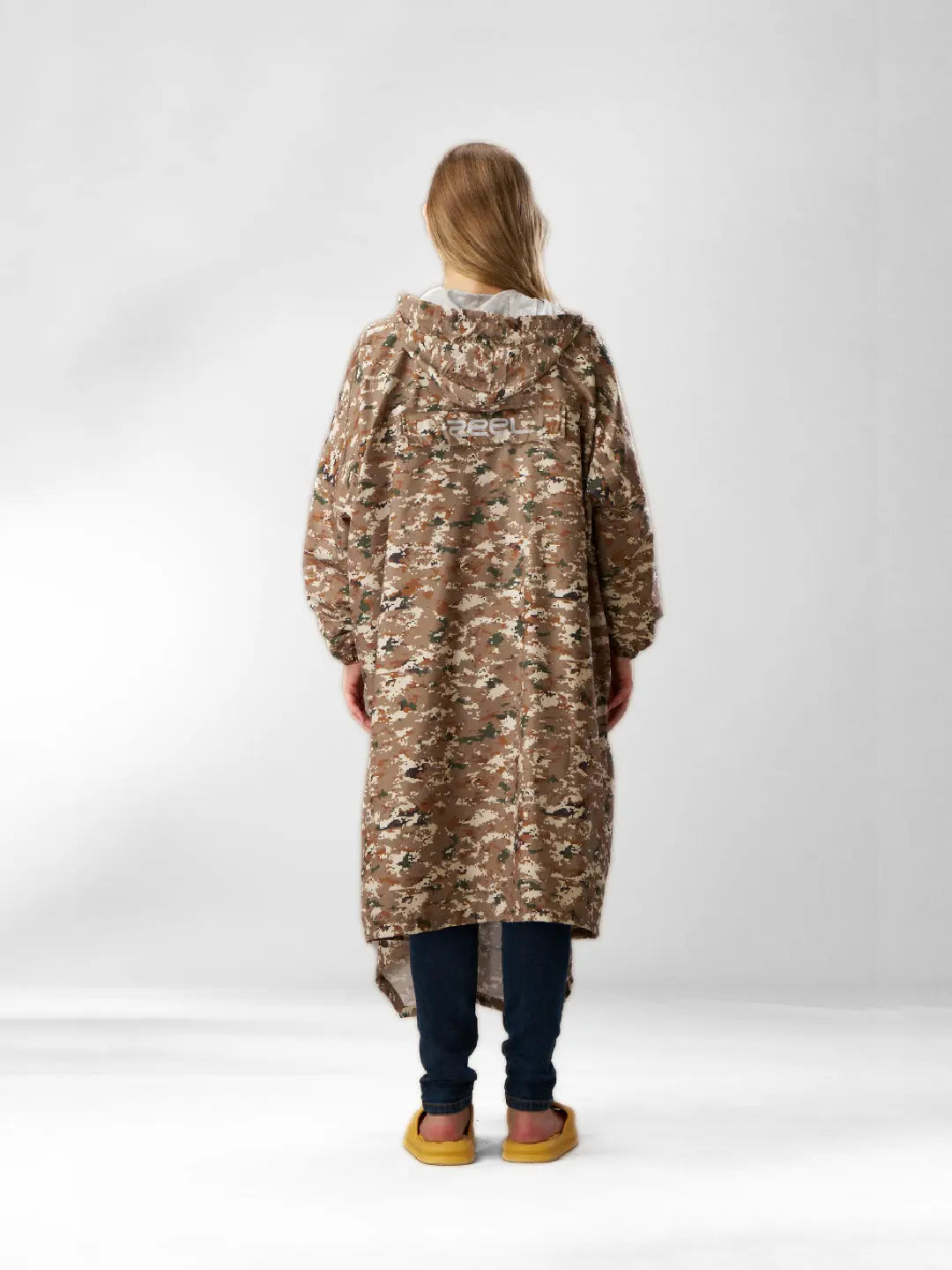 Self-Packable Camouflage Fabric Rain Poncho - Zeelretail
