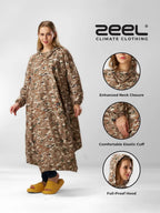 Self-Packable Camouflage Fabric Rain Poncho - Zeelretail