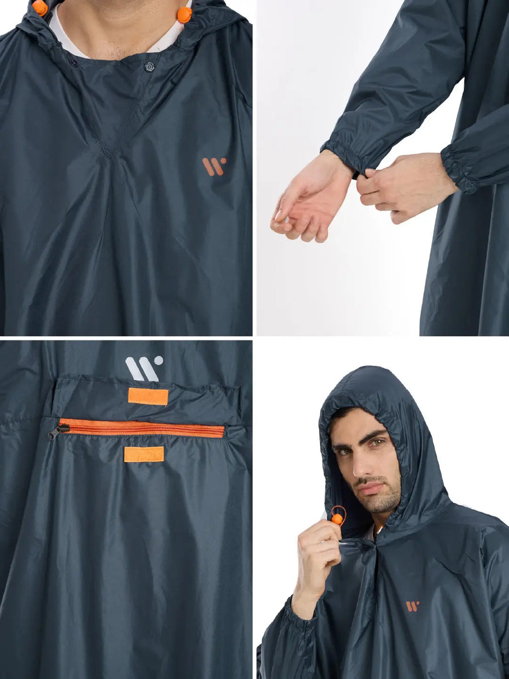 Self Packable Waterproof AIRFORCE Rain Poncho - AZ33 - Zeelretail