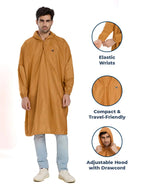 Self Packable Waterproof ORANGE Rain Poncho - AZ33 - Zeelretail