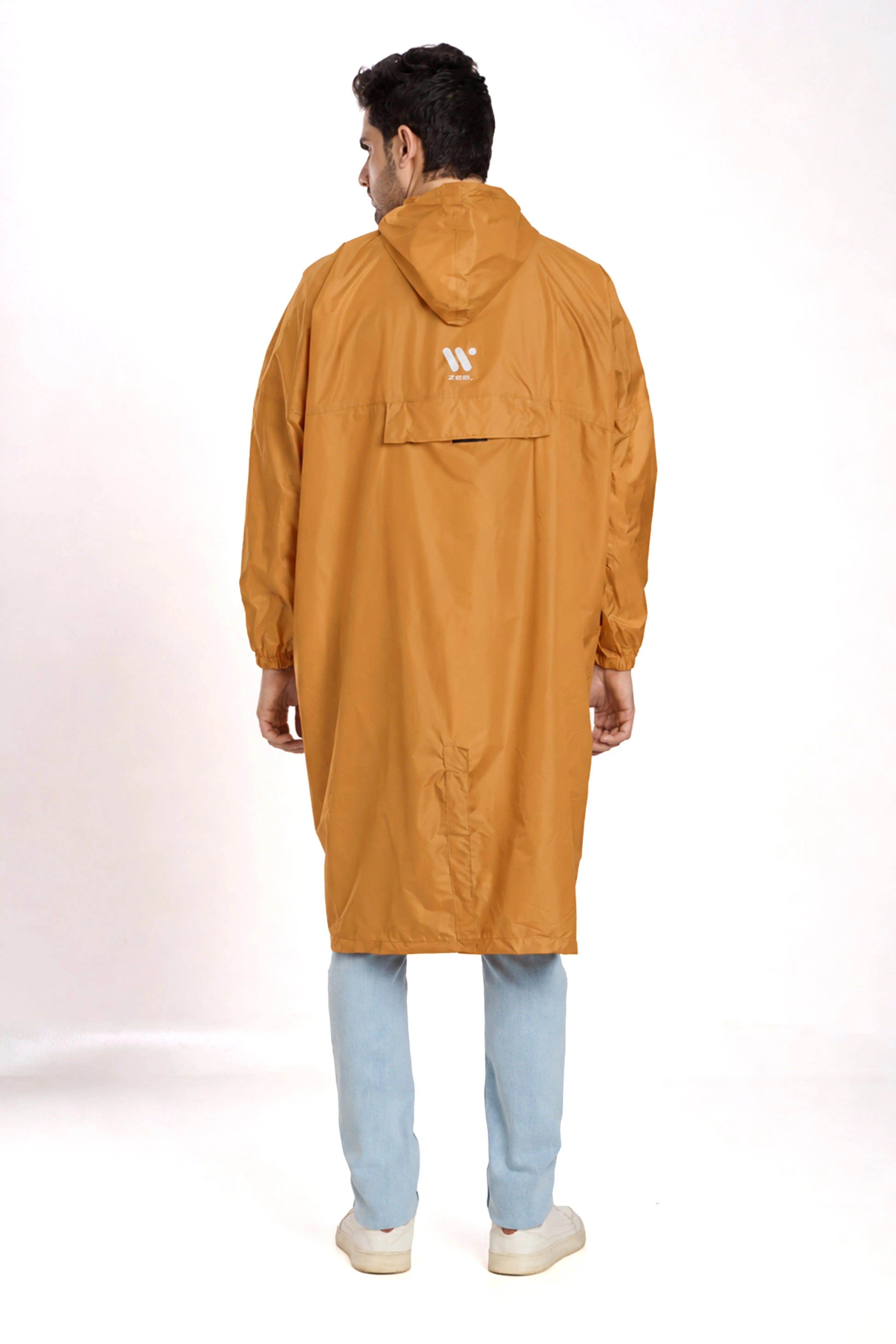 Self Packable Waterproof ORANGE Rain Poncho - AZ33 - Zeelretail