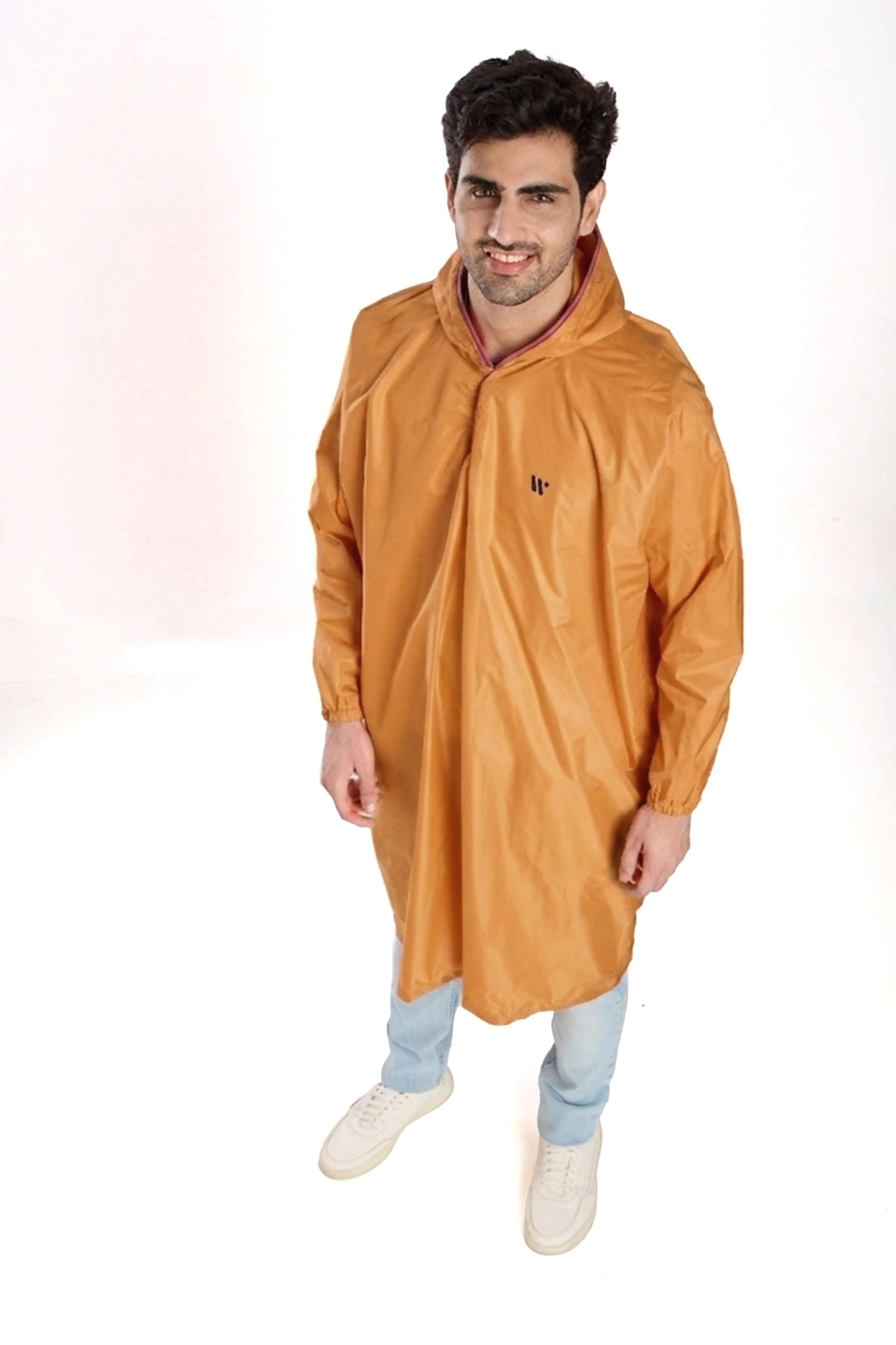 Self Packable Waterproof ORANGE Rain Poncho - AZ33 - Zeelretail
