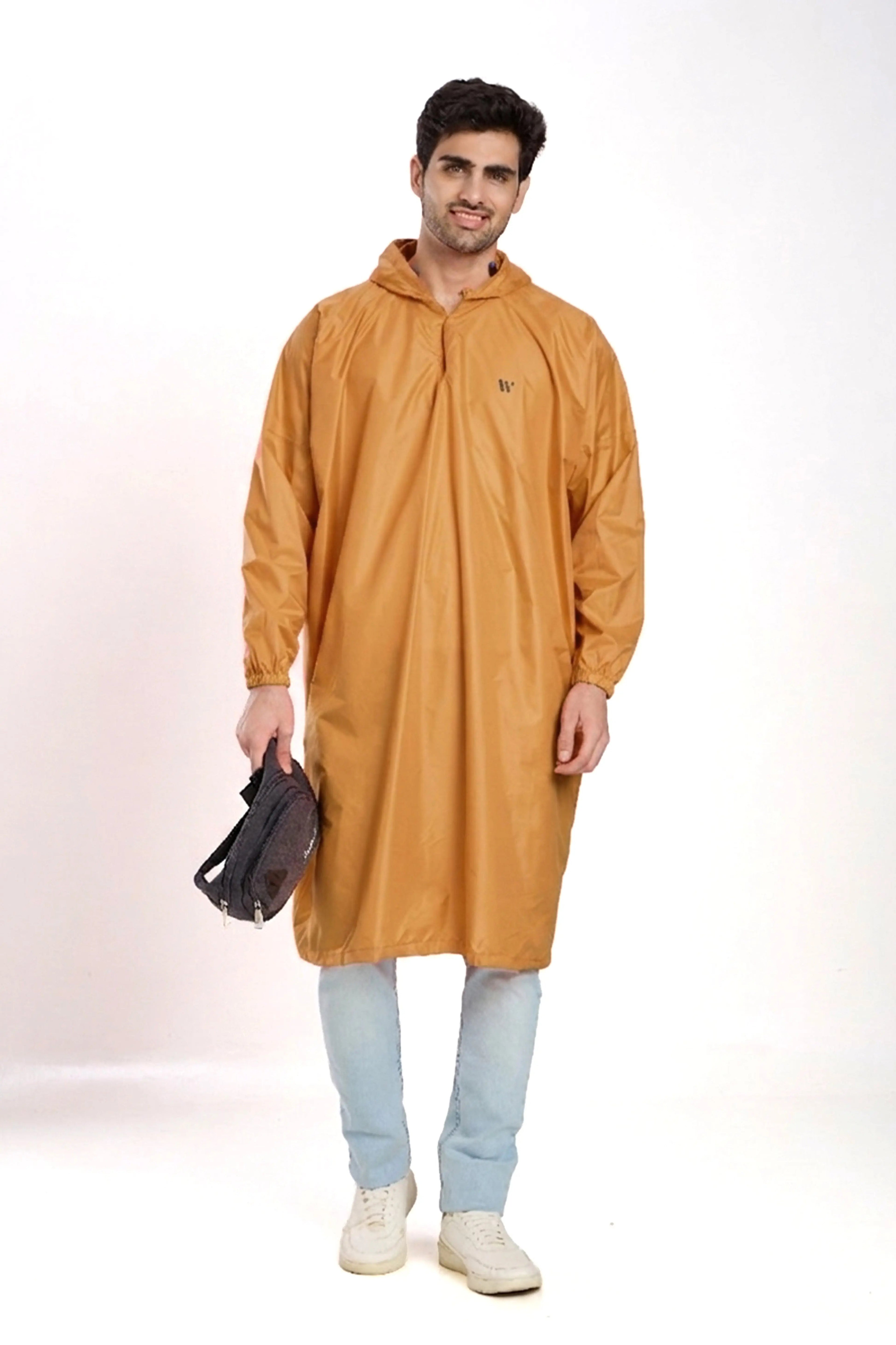 Self Packable Waterproof ORANGE Rain Poncho - AZ33 - Zeelretail