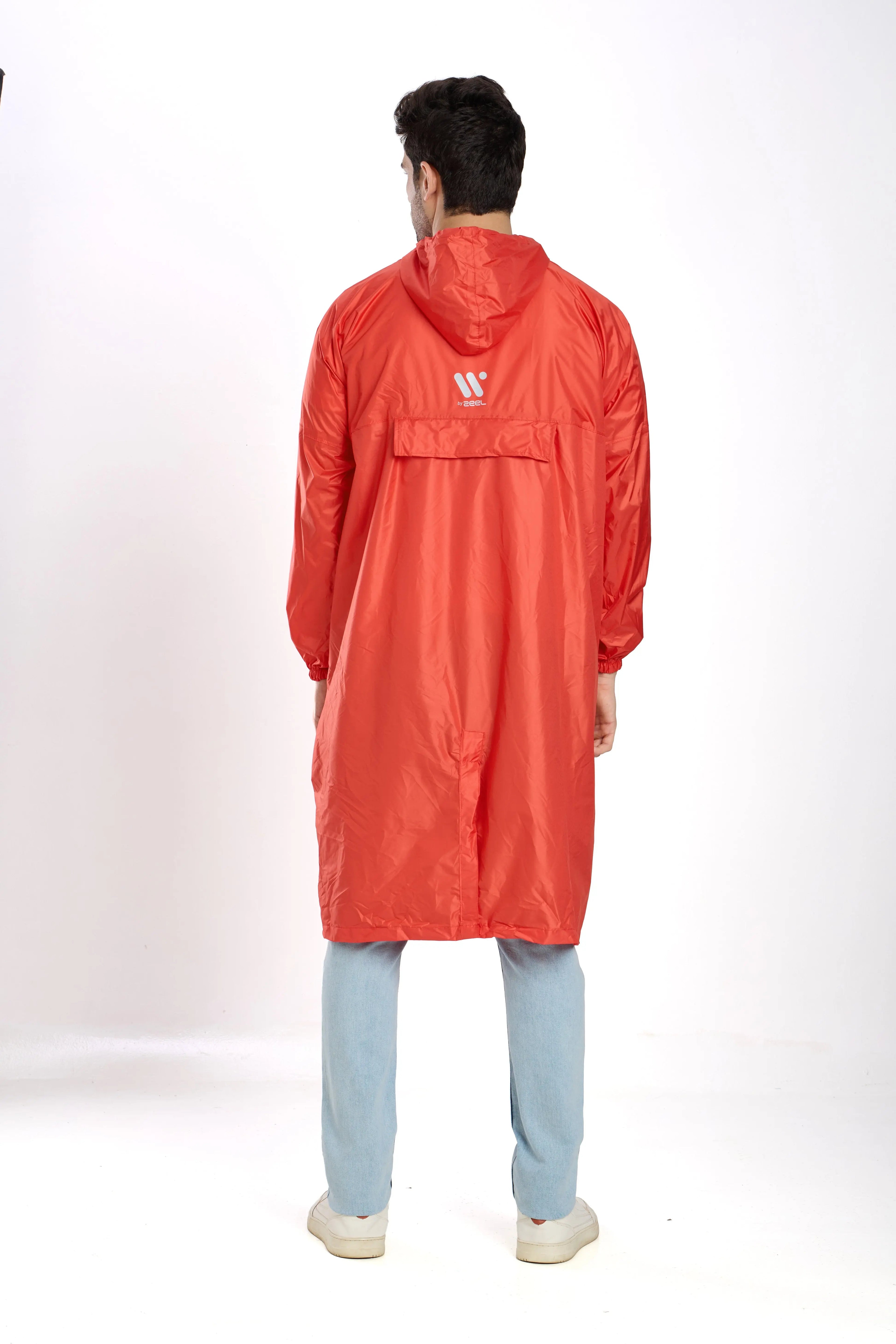 Self Packable Waterproof RED Rain Poncho - AZ33 - Zeelretail