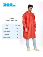 Self Packable Waterproof RED Rain Poncho - AZ33 - Zeelretail