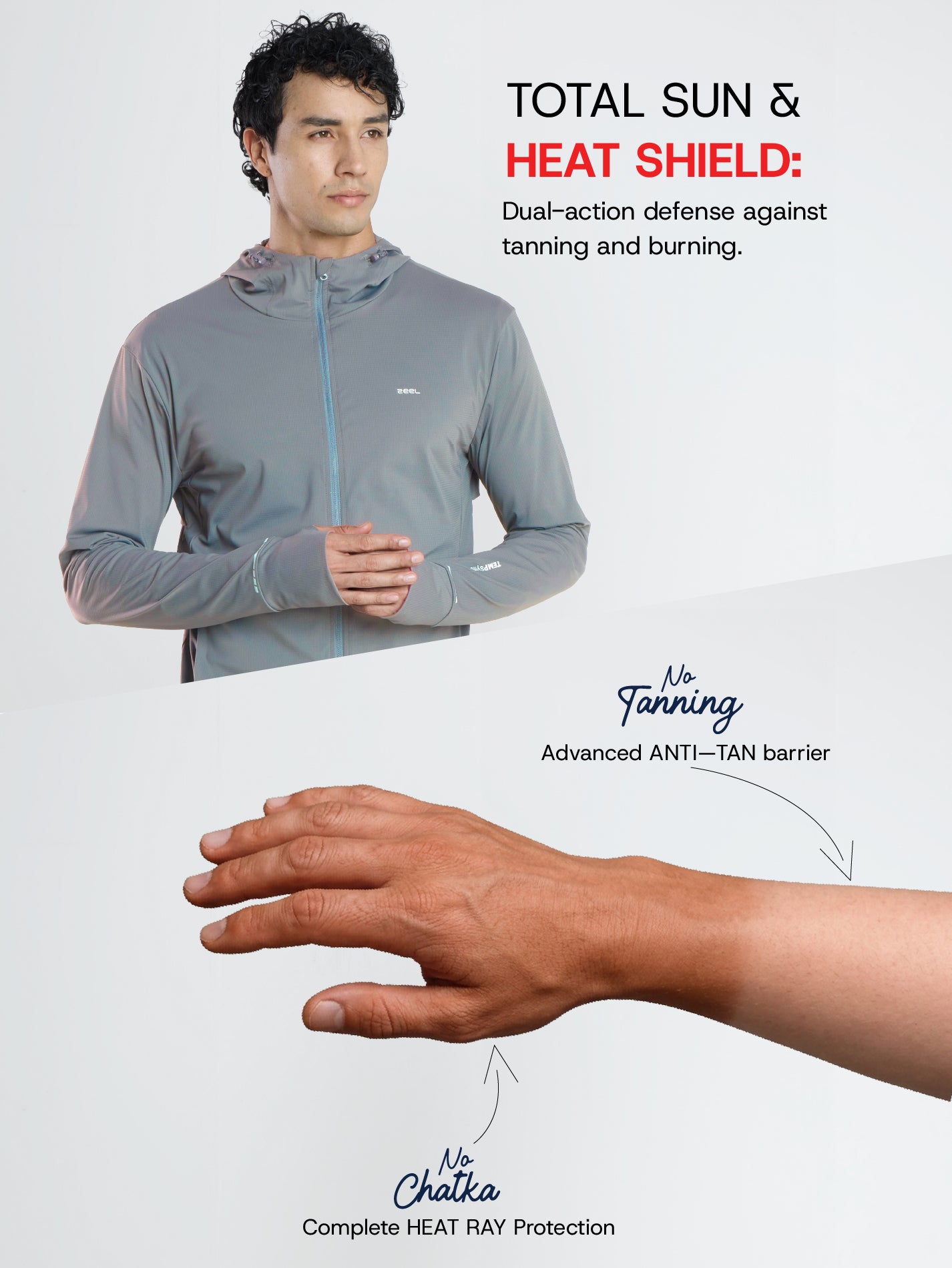 Men's Silver Grey Sun Jacket | AirWeave™