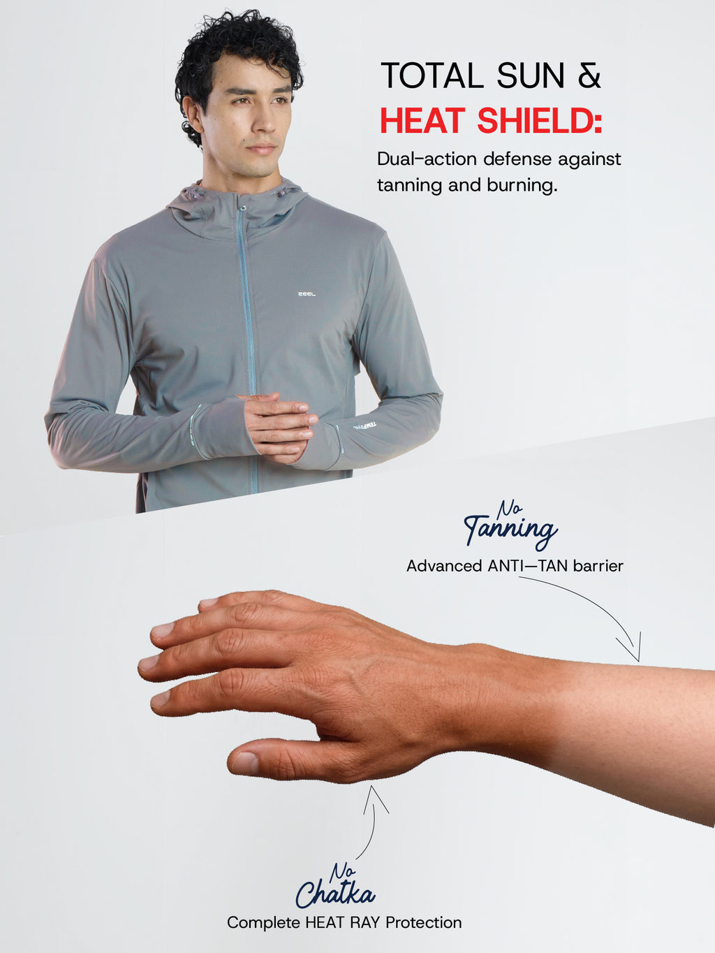 Men's Silver Grey Sun Jacket | AirWeave™