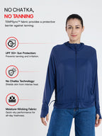 Women's Dark Blue Crop Top Sun Jacket | AirWeave™