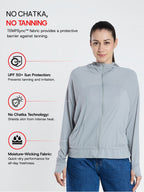 Women's Light Grey Crop Top Sun Jacket | AirWeave™