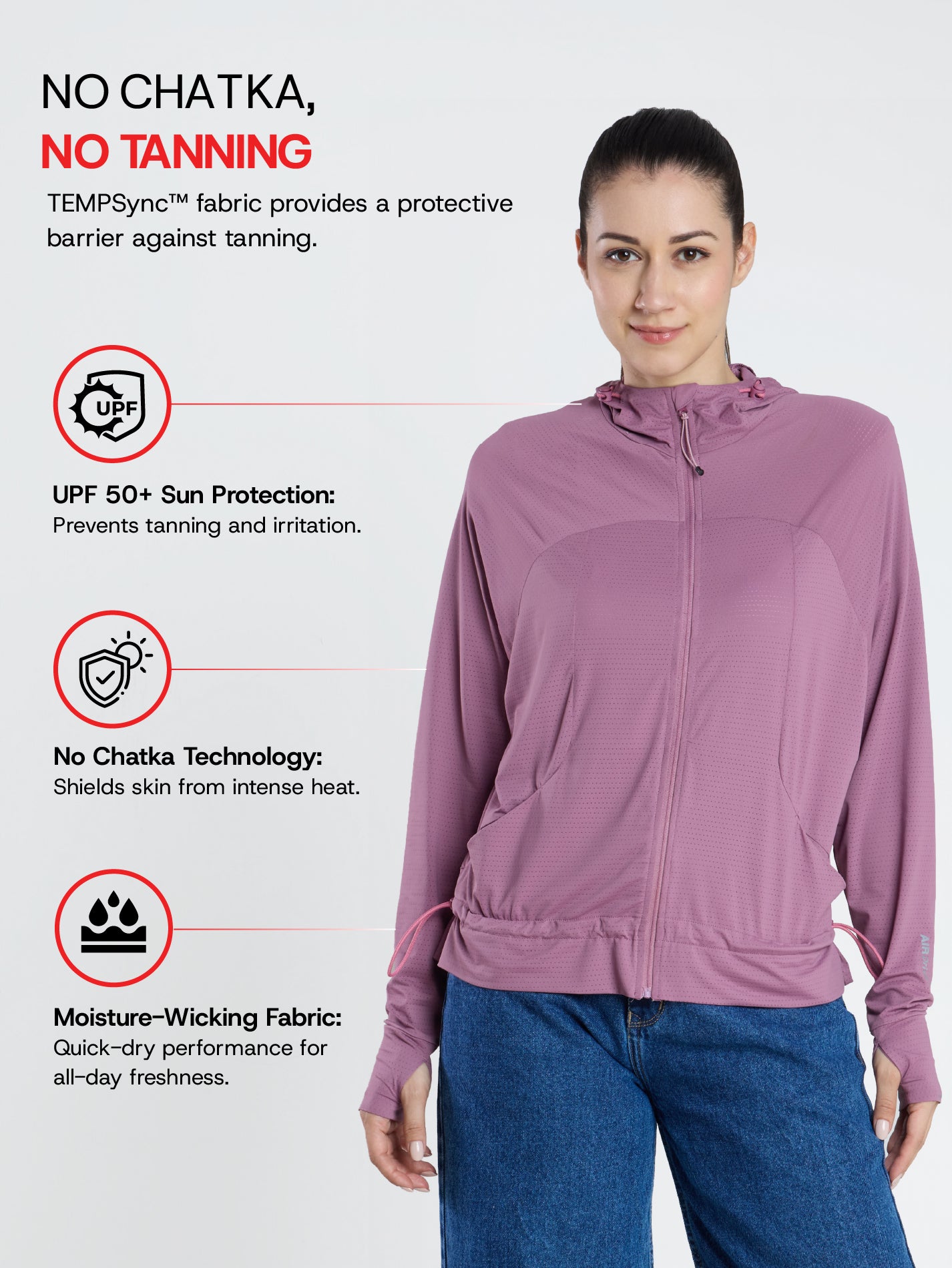 Sun Jacket AirWeave™ F Croptop - PURPLE