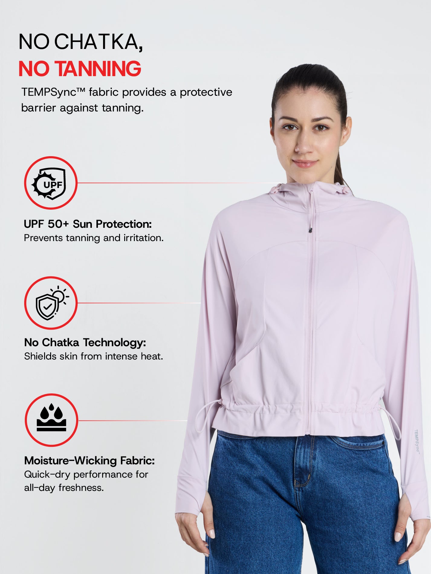 Sun Jacket AirWeave™ F Croptop - LIGHT PURPLE