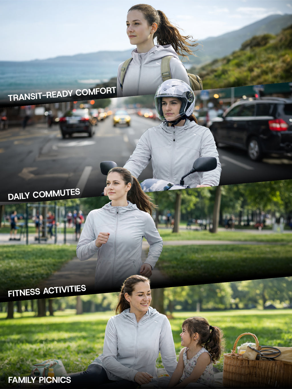 Women's Light Grey Crop Top Sun Jacket | AirWeave™
