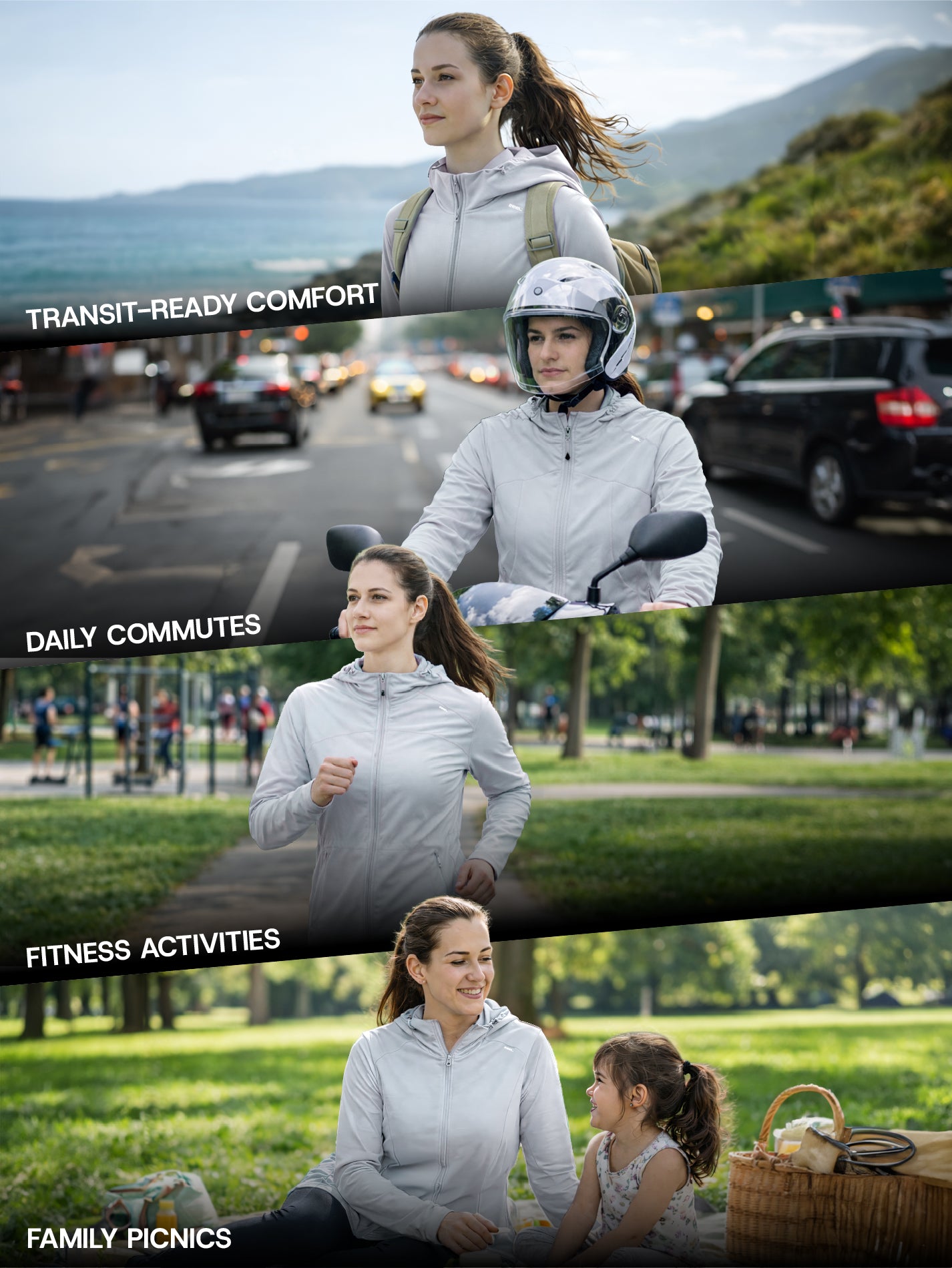 Women's Light Grey Crop Top Sun Jacket | AirWeave™