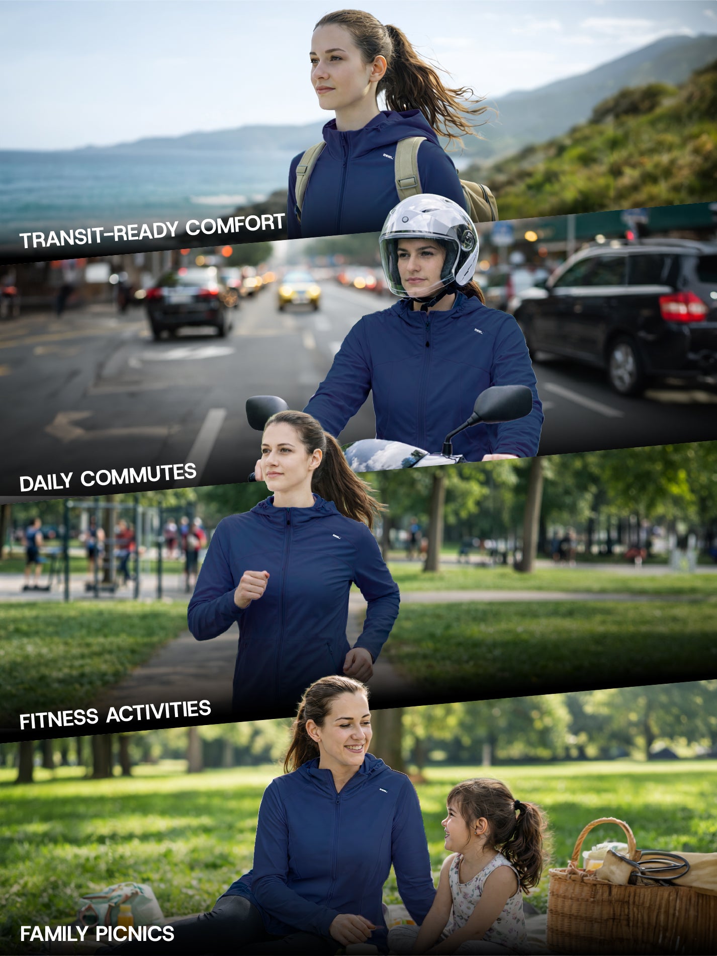 Women's Dark Blue Crop Top Sun Jacket | AirWeave™