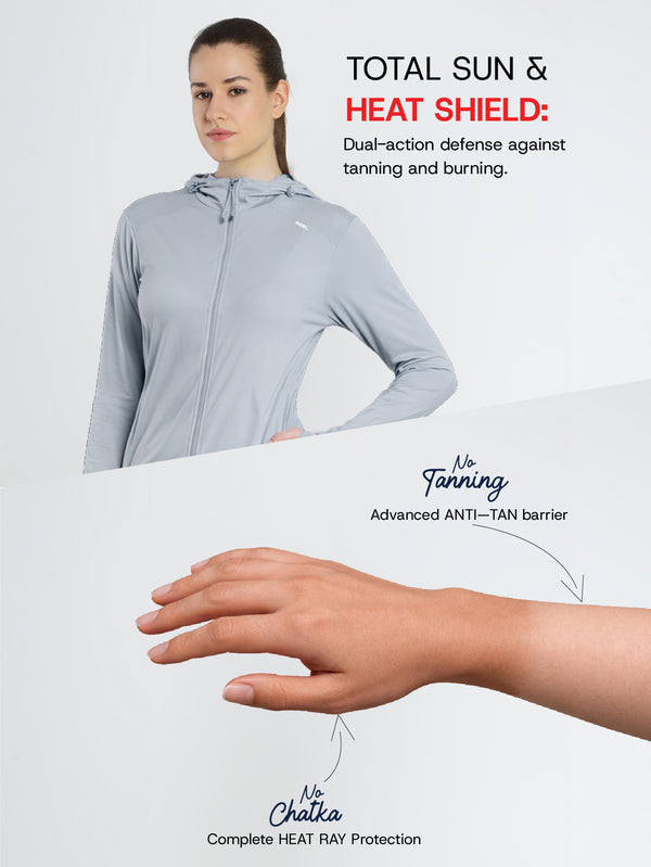 Sun Jacket AirWeave™ F Croptop - LIGHT GREY