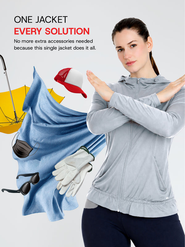 Sun Jacket AirWeave™ F Croptop - LIGHT GREY