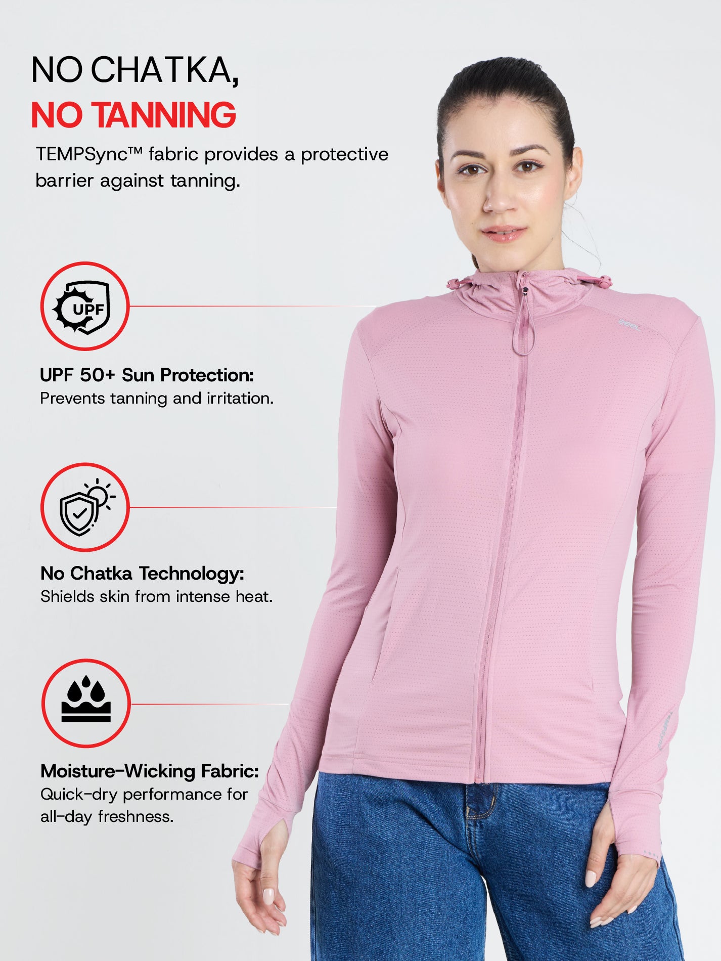 Women's Lotus Pink Mid-Length Sun Jacket | AirWeave™