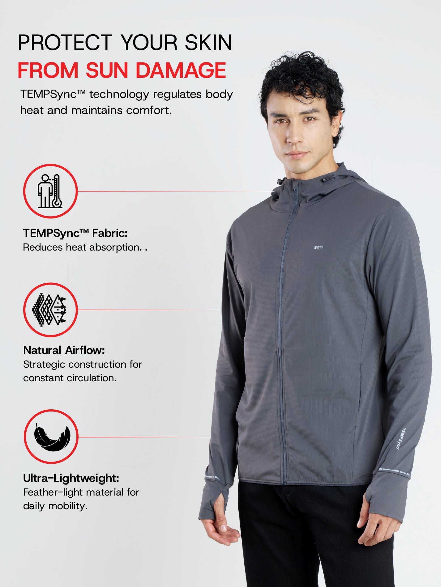 Men's Dark Grey Sun Jacket | AirWeave™