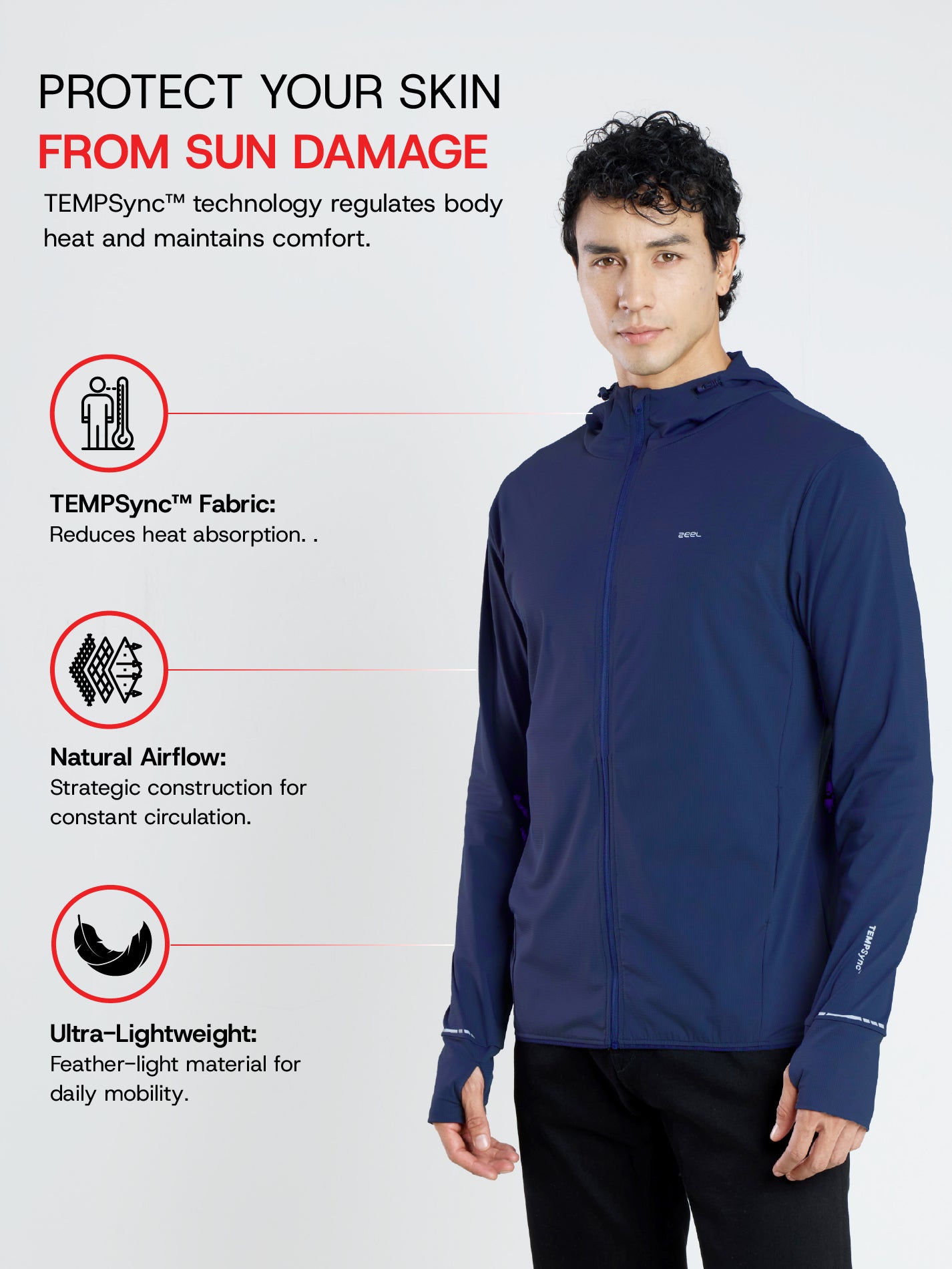 Men's Dark Blue Sun Jacket | AirWeave™