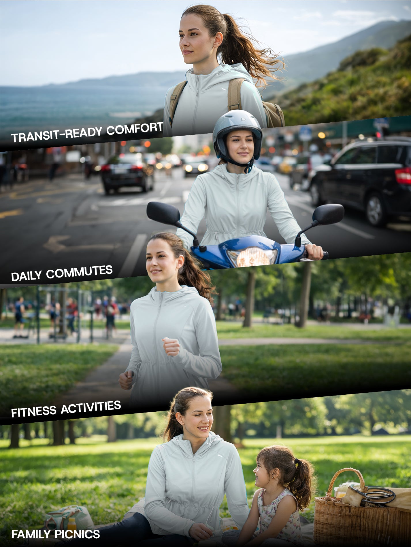 Women's Grey Full Length Sun Jacket | AirWeave™
