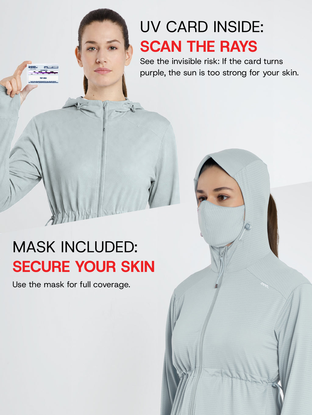 Women's Grey Full Length Sun Jacket | AirWeave™