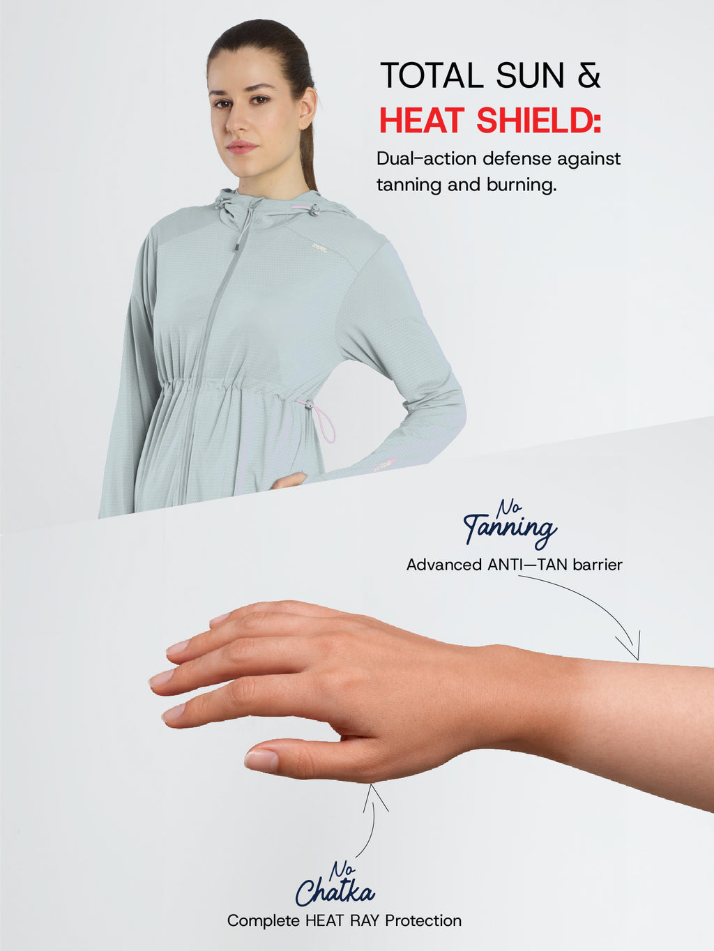 Women's Grey Full Length Sun Jacket | AirWeave™