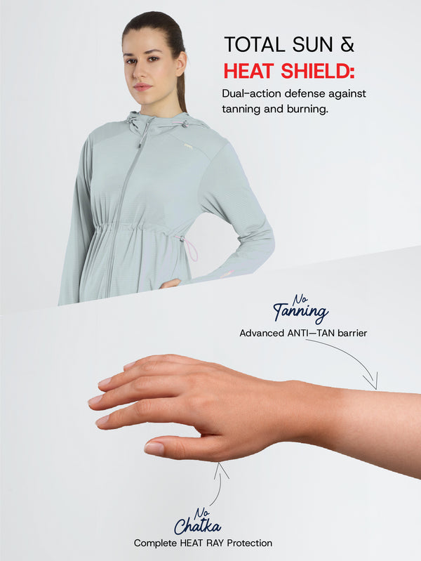 Women's Grey Full Length Sun Jacket | AirWeave™