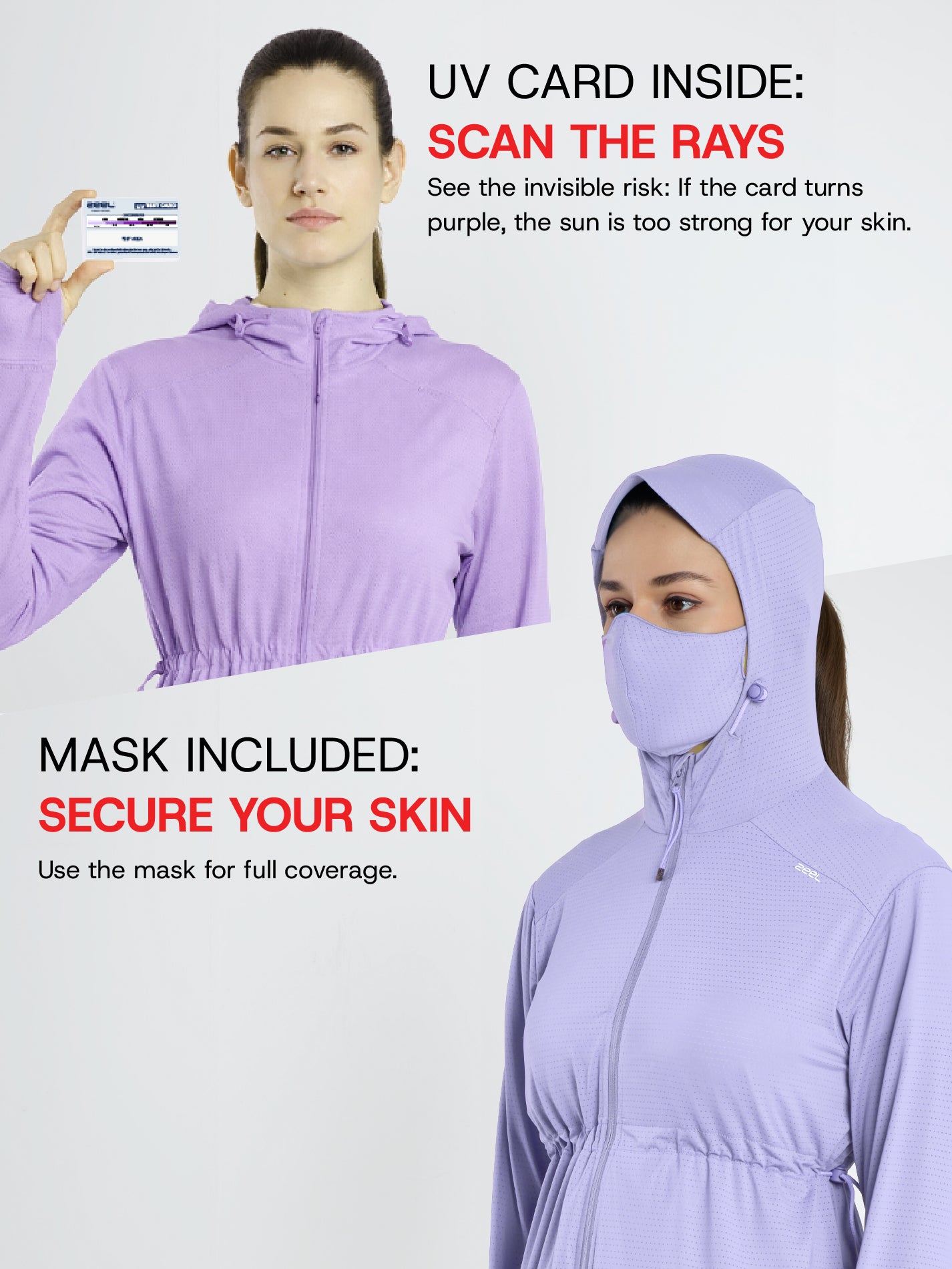 Women's Light Purple Full Length Sun Jacket | AirWeave™