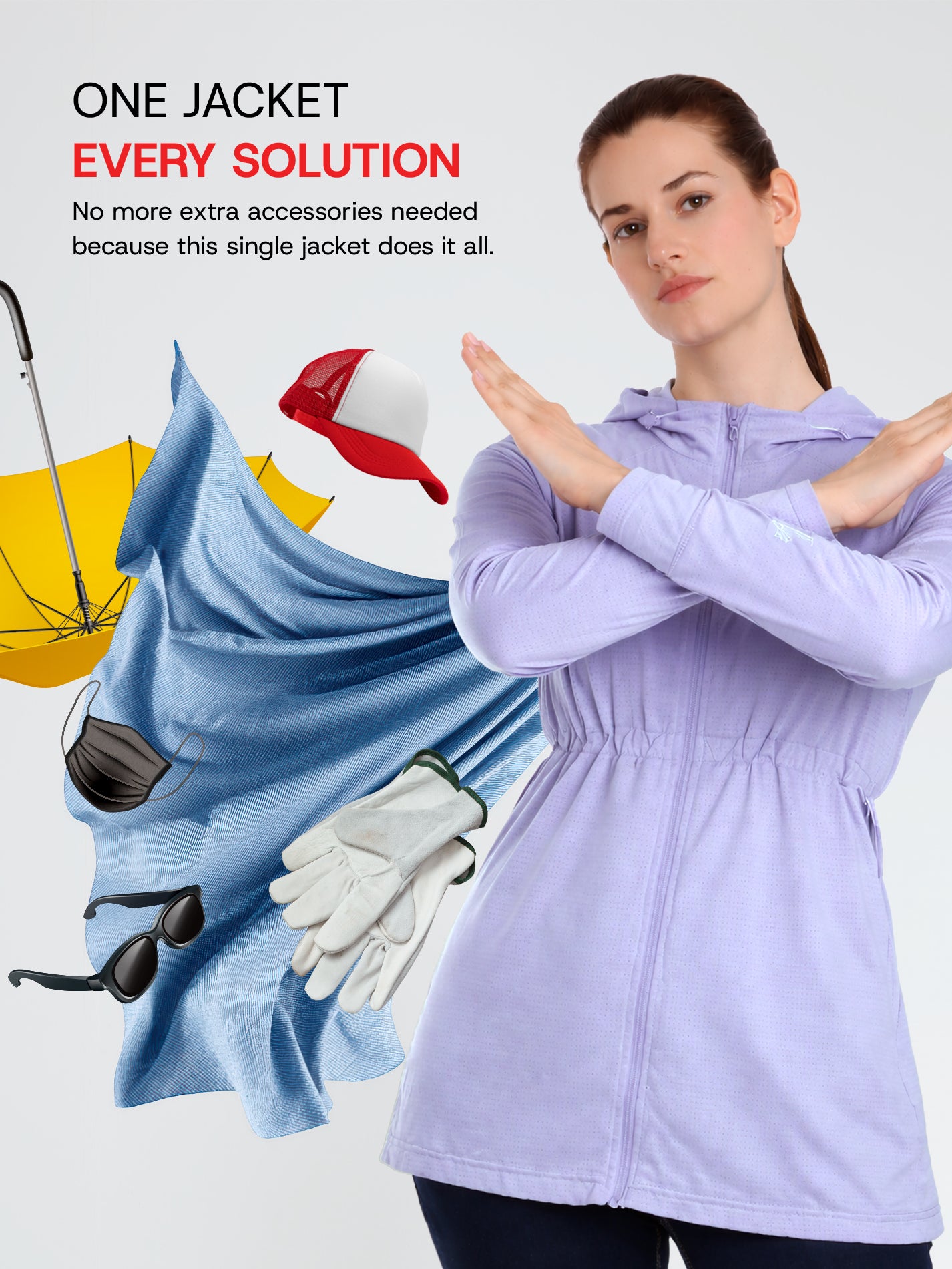 Women's Light Purple Full Length Sun Jacket | AirWeave™
