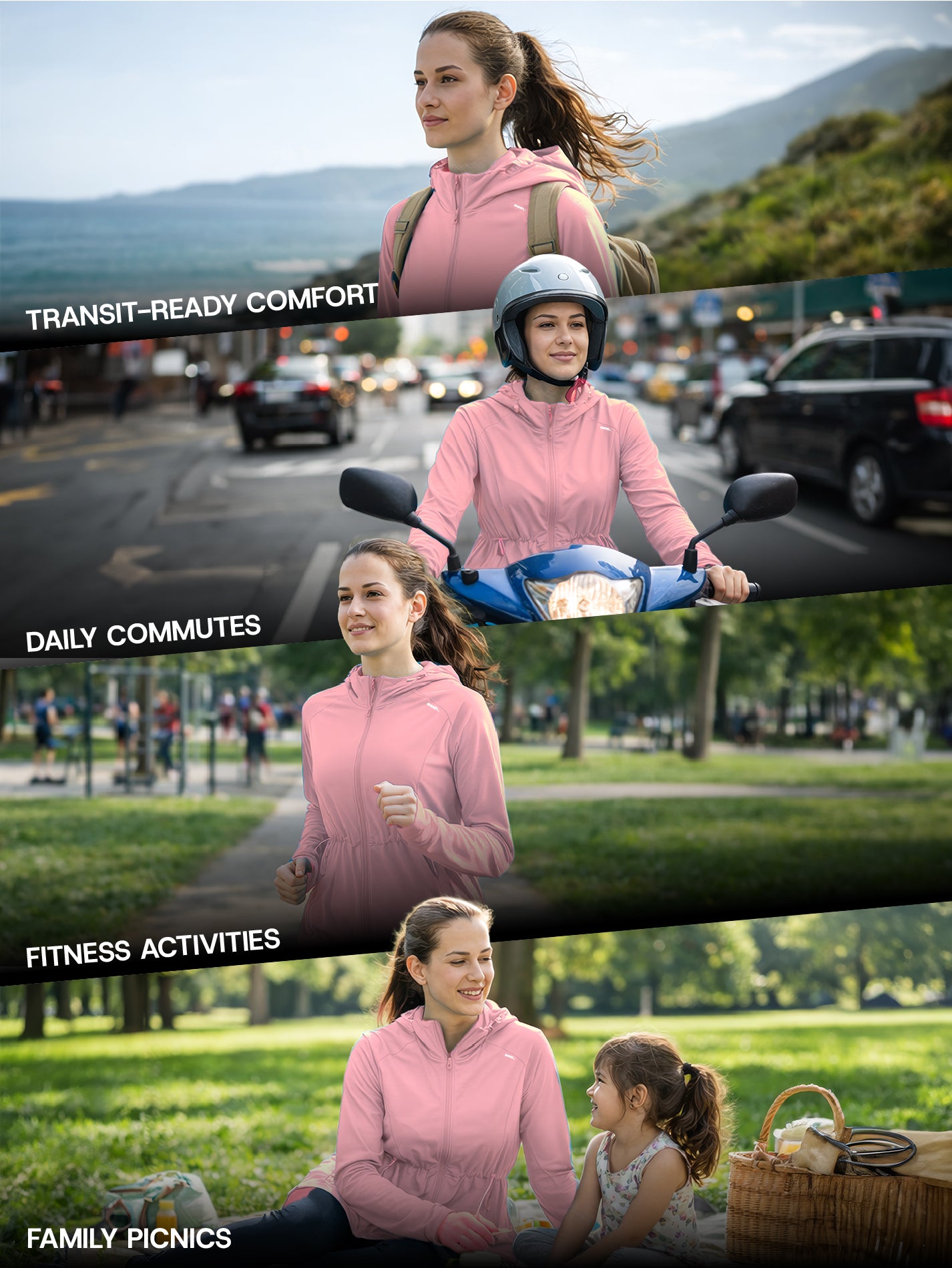 Women's Pink Full Length Sun Jacket | AirWeave™