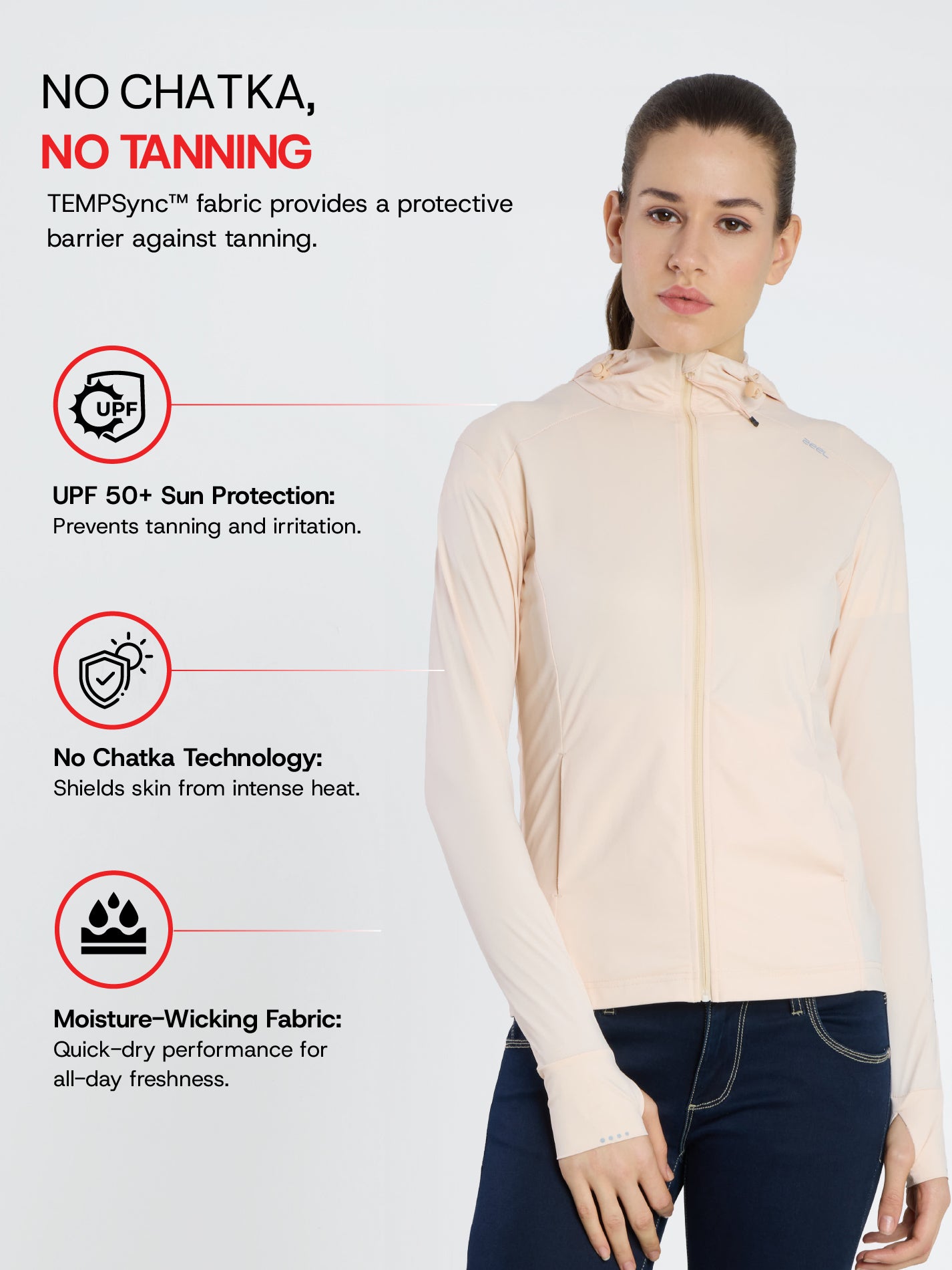 Women's Pink Mid-Length Sun Jacket | AirWeave™