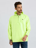 Zeel Men’s Neon Green Lightweight Rain Jacket – Water Resistant, Travel Friendly