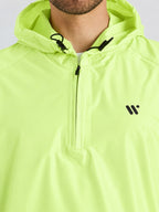 Zeel Men’s Neon Green Lightweight Rain Jacket – Water Resistant, Travel Friendly