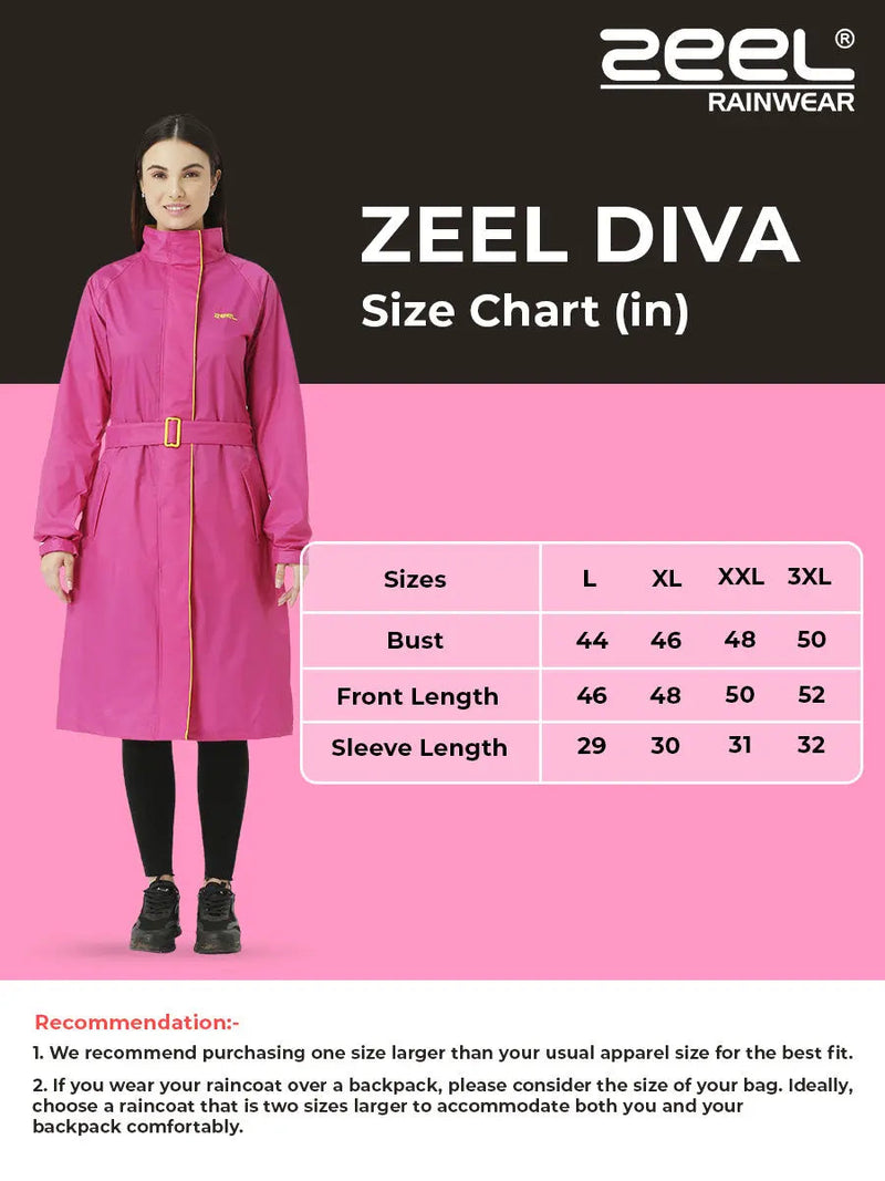 Zeel Jacket Size Chart