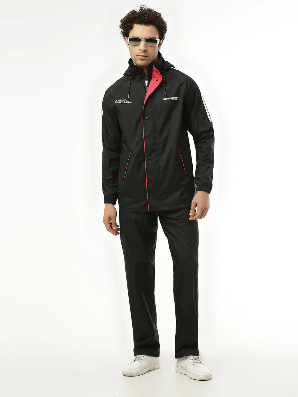 Zeel Midnight Black & Red Rainwear Set - WF251 - Zeelretail